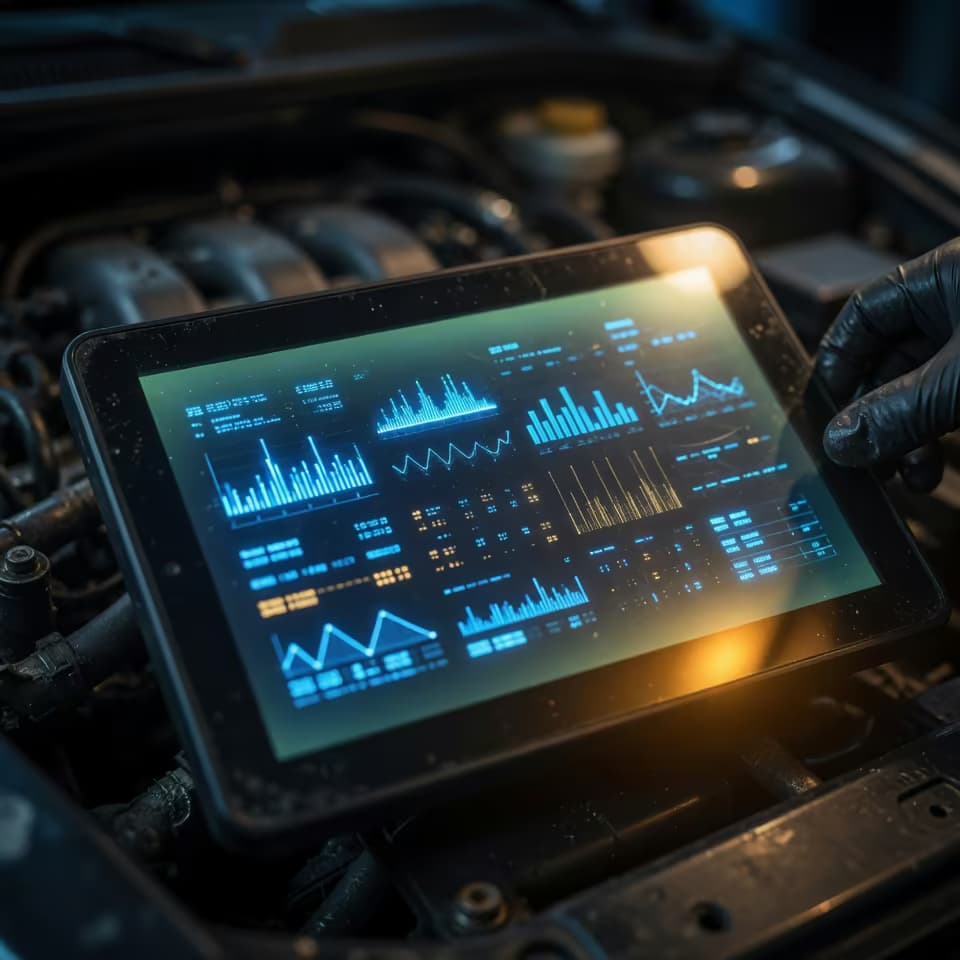 Technician running a dealer-level scan tool on a vehicle